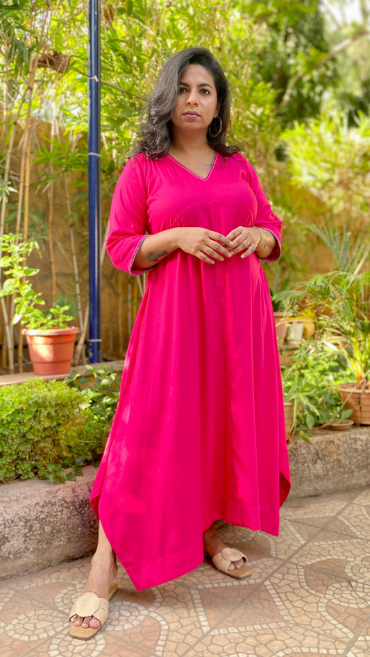 RimJhim - DRESS - PINK - Soft Cotton