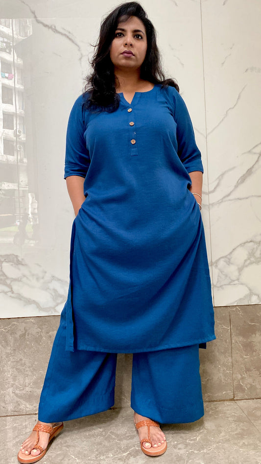 AMMU - KURTA AND PANT SET - Midnight Blue