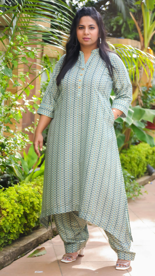 Sarah co ords - Green - Digital printed cotton