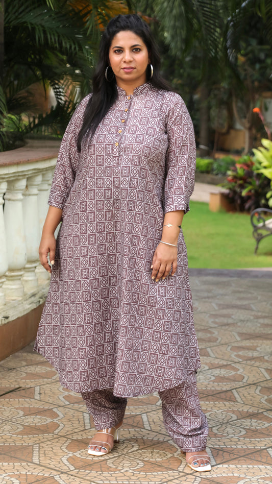 REVA co ords - Brown - Digital printed cotton