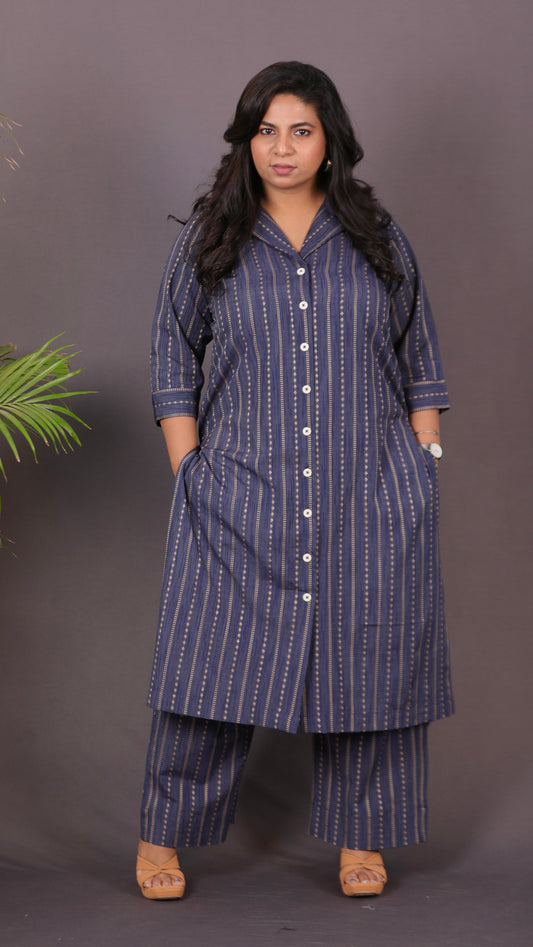 BOSSBABE cords - BLUE - Thread work COTTON