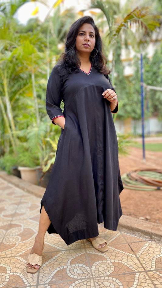RimJhim - DRESS - BLACK - Soft Cotton
