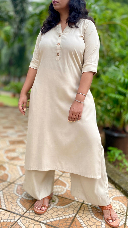 AMMU - KURTA AND PANT SET - Beige