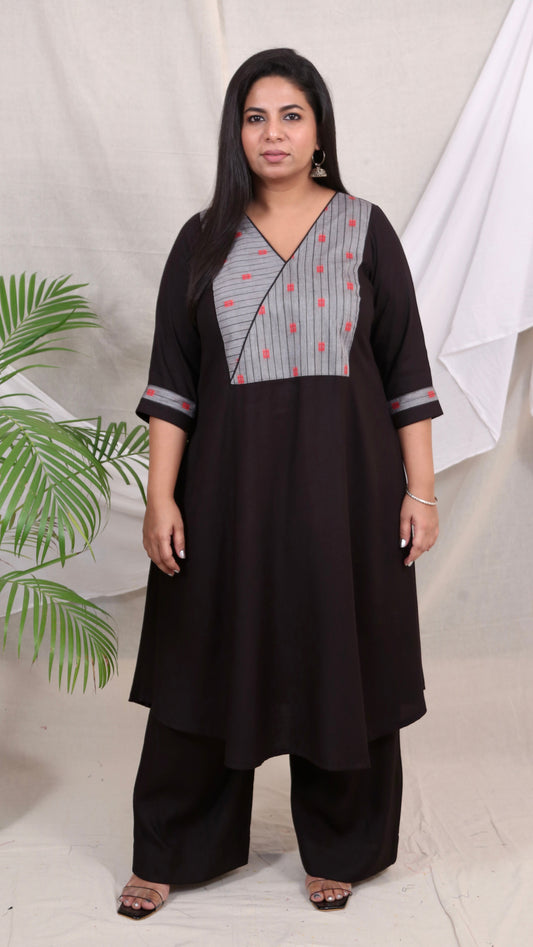 KHUSHI - 2pc set -  BLACK - Soft Cotton
