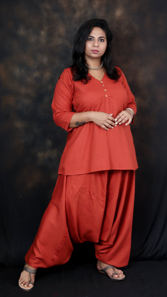 JUGNU - Co Ord Set - RUST - SOFT COTTON