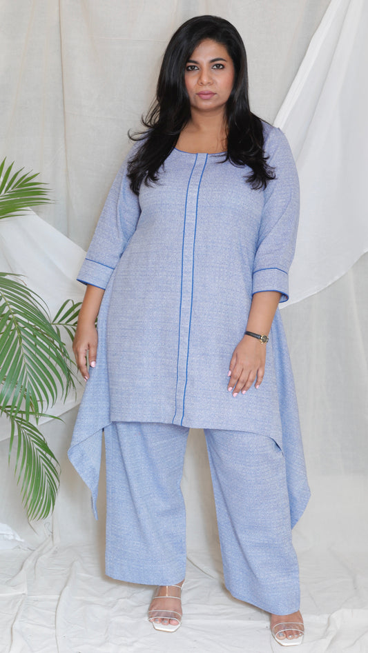 ZINTA - CO ORD SET - JAQUARD COTTON - BLUE