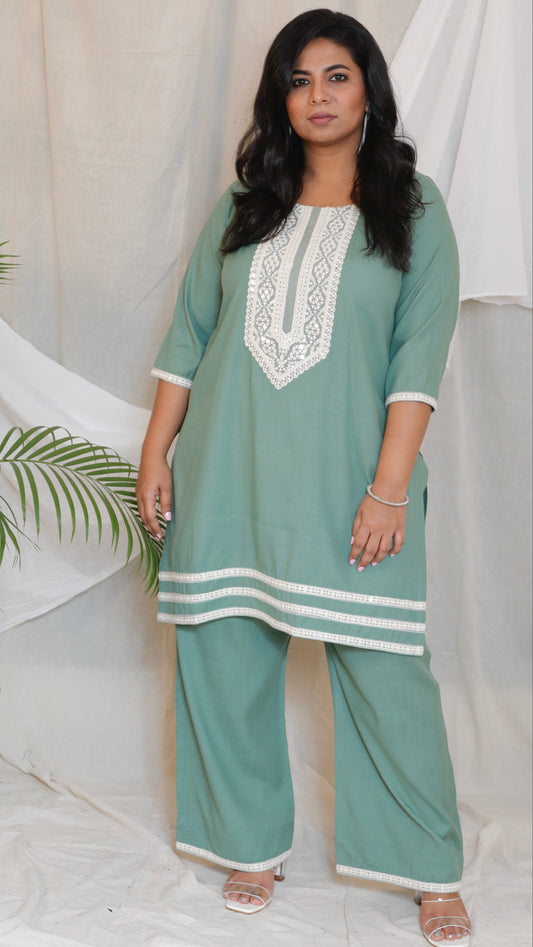 KARINA - CO ORDS - soft cotton - PISTA GREEN