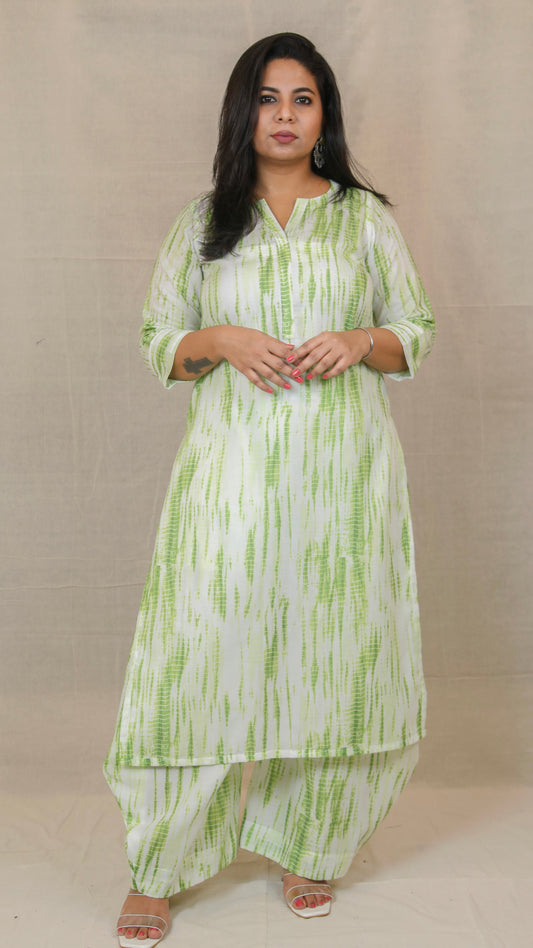 Kiyara - co ord set - Green Shibori - soft cotton