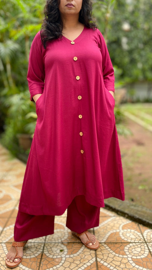Meera - Co Ord set - Majenta - Soft Cotton
