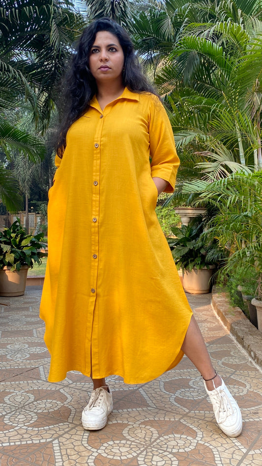 TARA - SHIRT DRESS - YELLOW