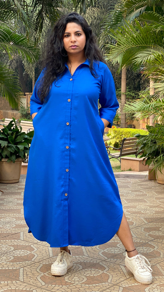 TARA - SHIRT DRESS - BLUE