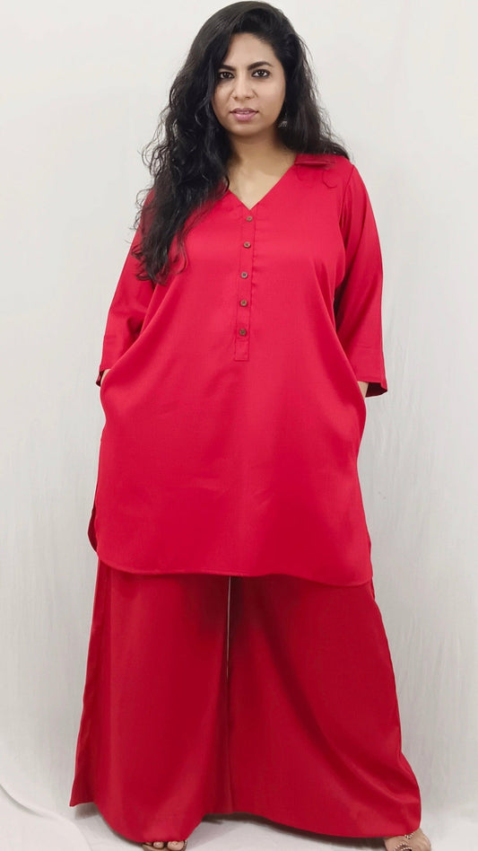 PIHU - CO ORD SET - RED