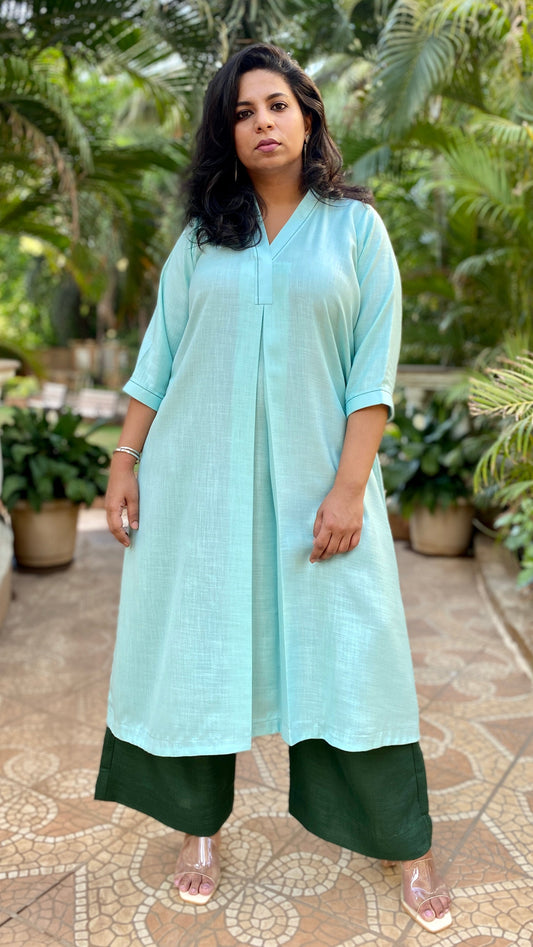KALA - Pashmina Cotton - KURTA AND PANT SET - GREEN