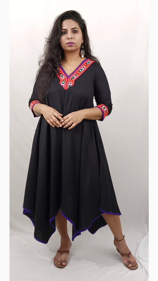 BARKHA - BLACK MIRROR KURTA - DRESS