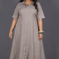 Bella - Shirt dress - Soft cotton - MUD GREY