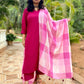 ADYA - CO ORD SET - MEJENTA SOFT COTTON  ( WITH MUL MUL DUPATTA - OPTIONAL)