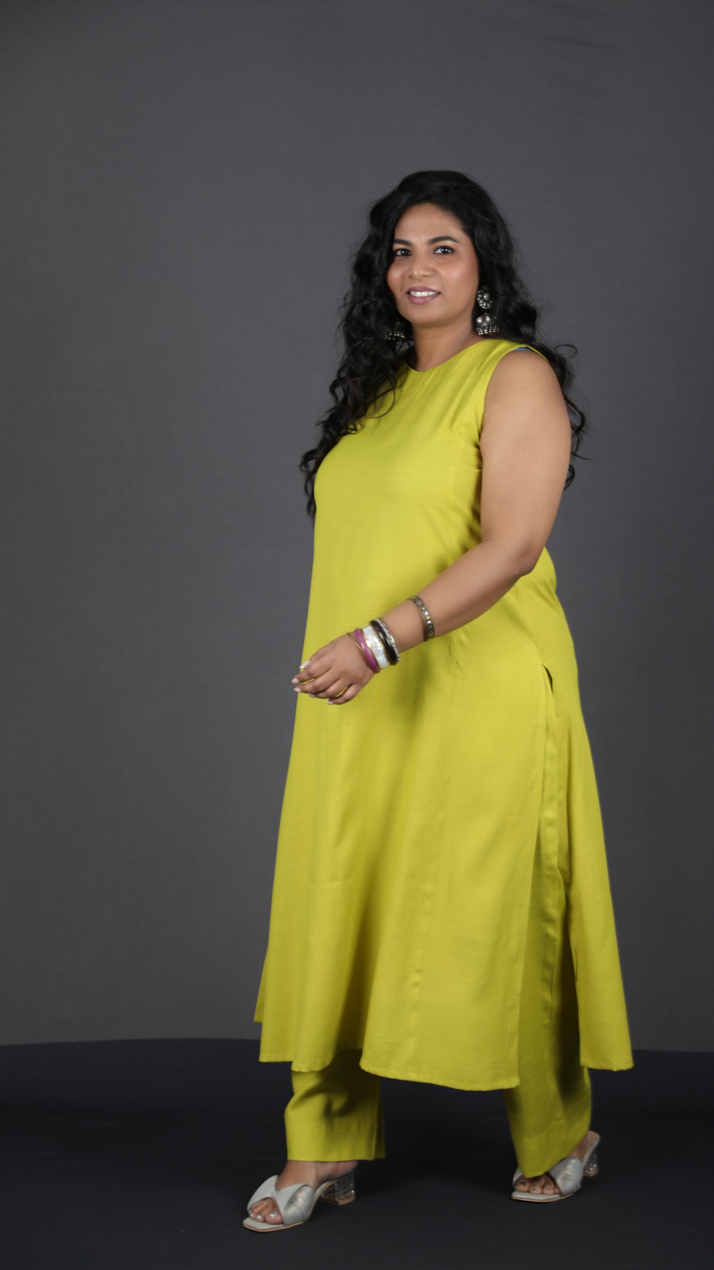 Eshana - 2 pc set - Soft cotton - Lime Green