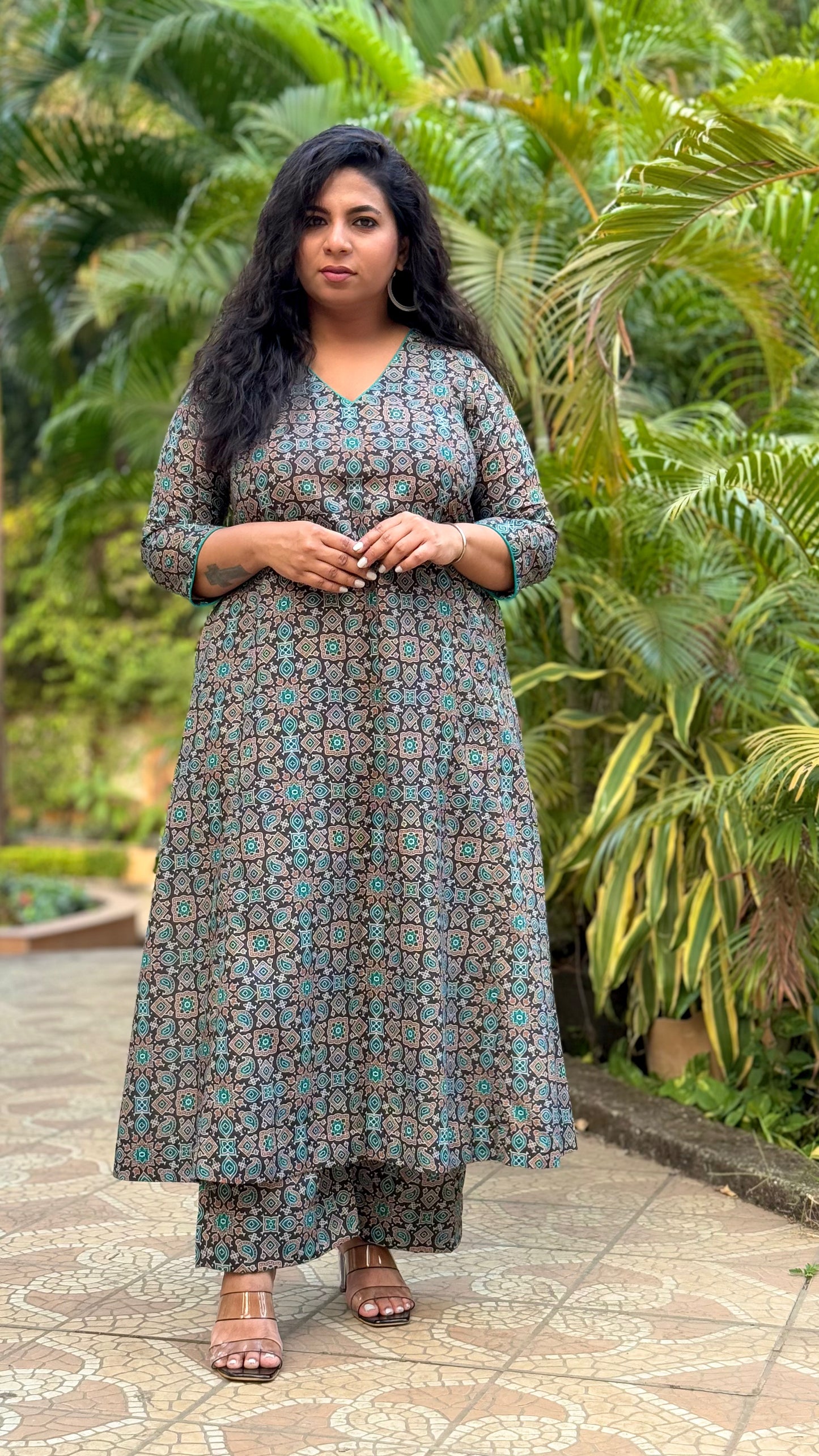 Adhira - Kurta Pant set + Dupatta Optional- GREEN