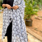 ADYA - ONLY KURTA 0R CO ORD SET - BLACK SOFT COTTON  ( WITH MUL MUL DUPATTA OPTIONAL )