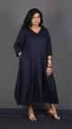 Lysha gathered dress - NAVY