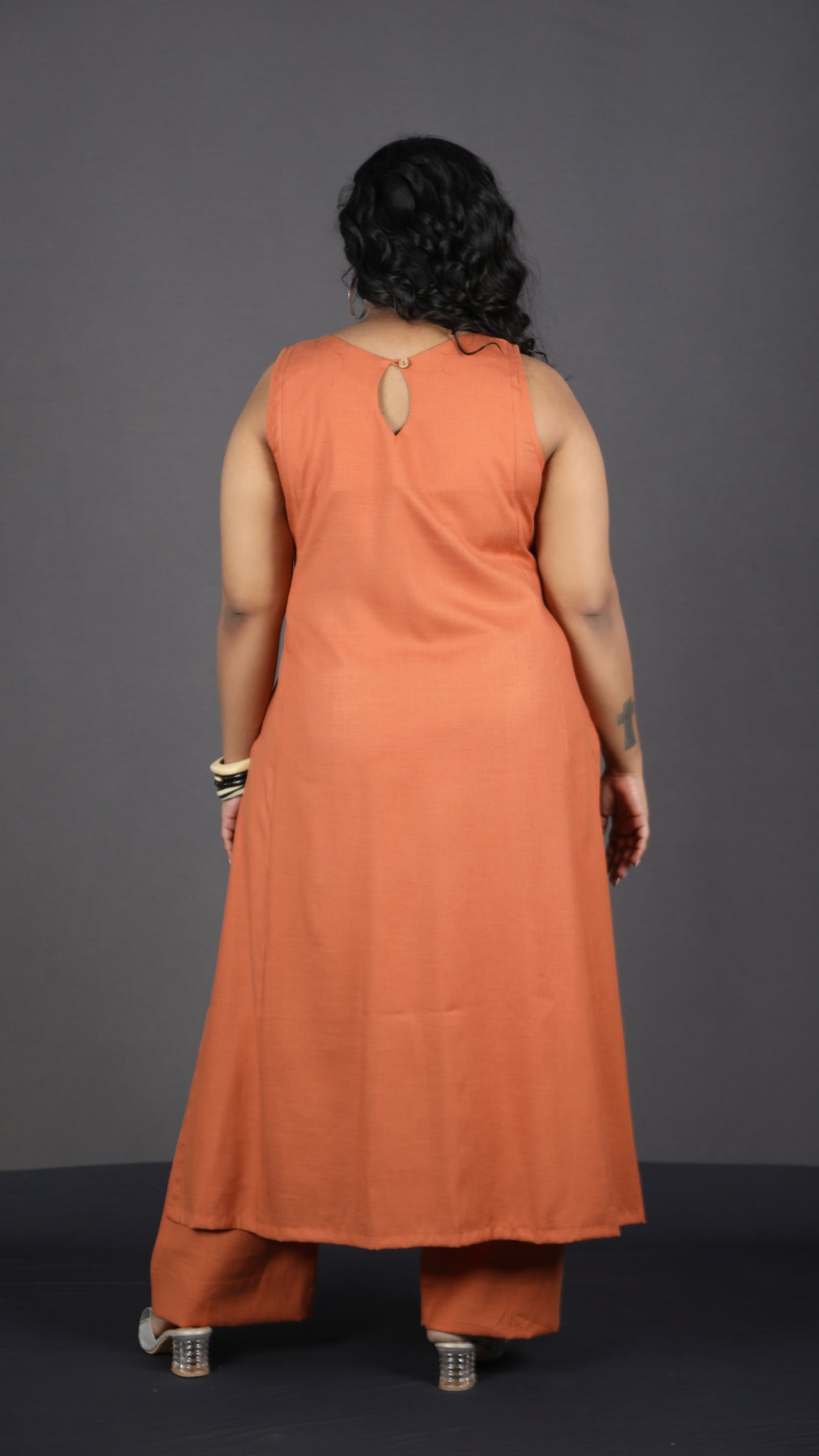 Eshana - 2 pc set - Soft cotton - Orange