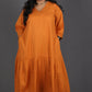 Lysha Gathered Dress - Orange