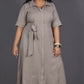 Bella - Shirt dress - Soft cotton - MUD GREY