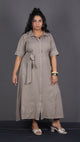 Bella - Shirt dress - Soft cotton - MUD GREY