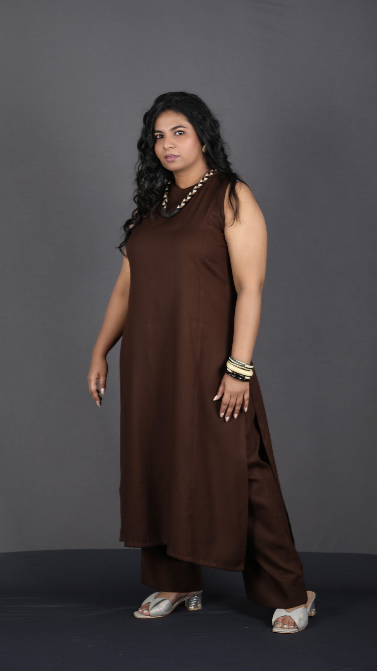 Eshana - 2 pc set - Soft cotton - Brown