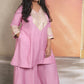 Shanaya - 3 pc set - PINK - Crape silk + Zari Dupatta