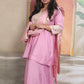 Shanaya - 3 pc set - PINK - Crape silk + Zari Dupatta