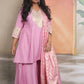 Shanaya - 3 pc set - PINK - Crape silk + Zari Dupatta