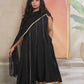 Layla - Anarkali set - Black - Silk