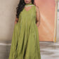 Layla - Anarkali set - Apple Green - Silk
