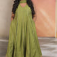 Layla - Anarkali set - Apple Green - Silk