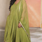 Layla - Anarkali set - Apple Green - Silk