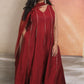 Layla - Anarkali set - MAROON - Silk