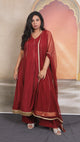 Layla - Anarkali set - MAROON - Silk