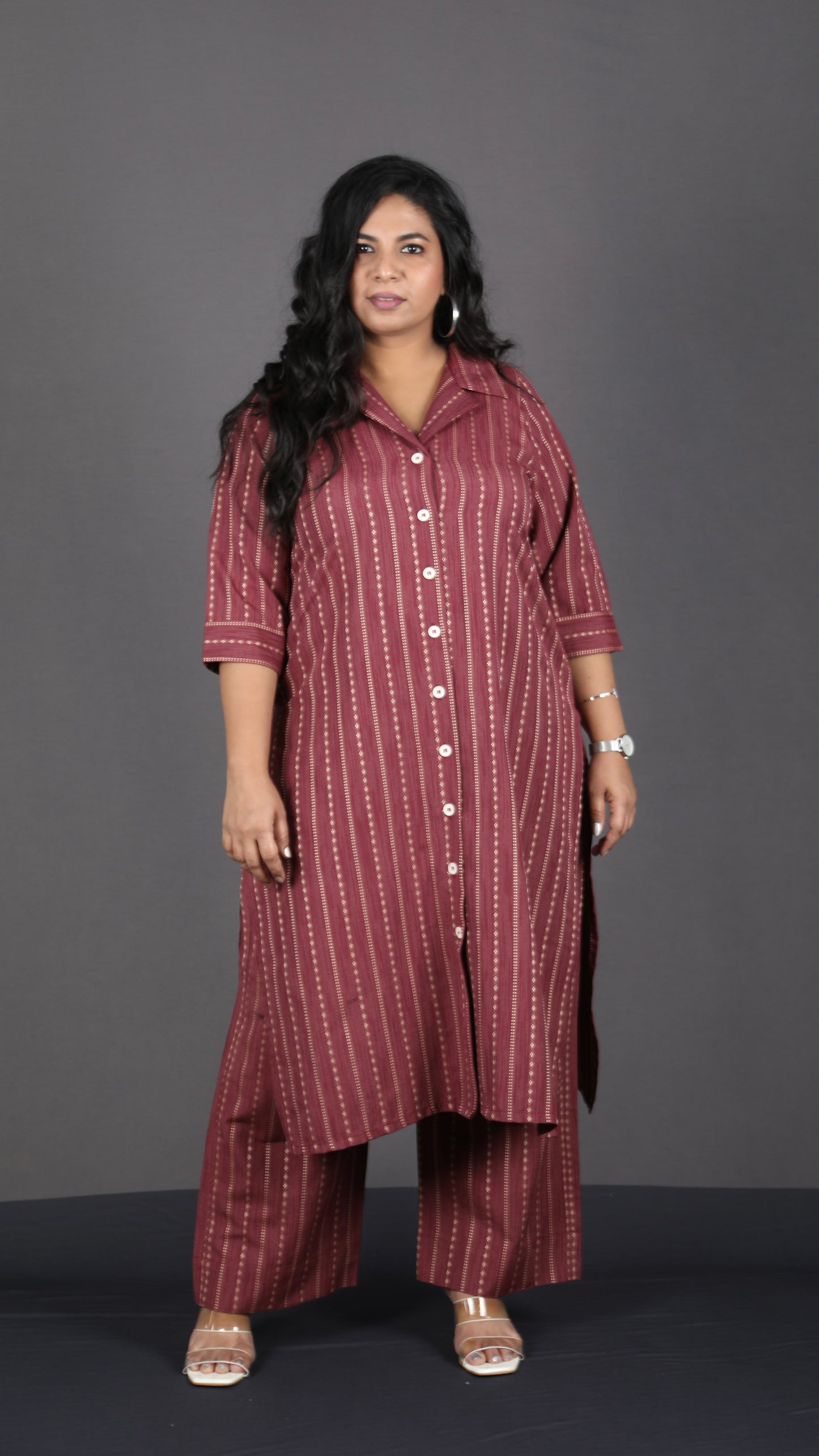 BOSSBABE cords - MAROON - Thread work COTTON