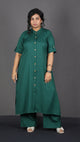 Brinda - 2 pc set - Soft Cotton - BOTTLE GREEN