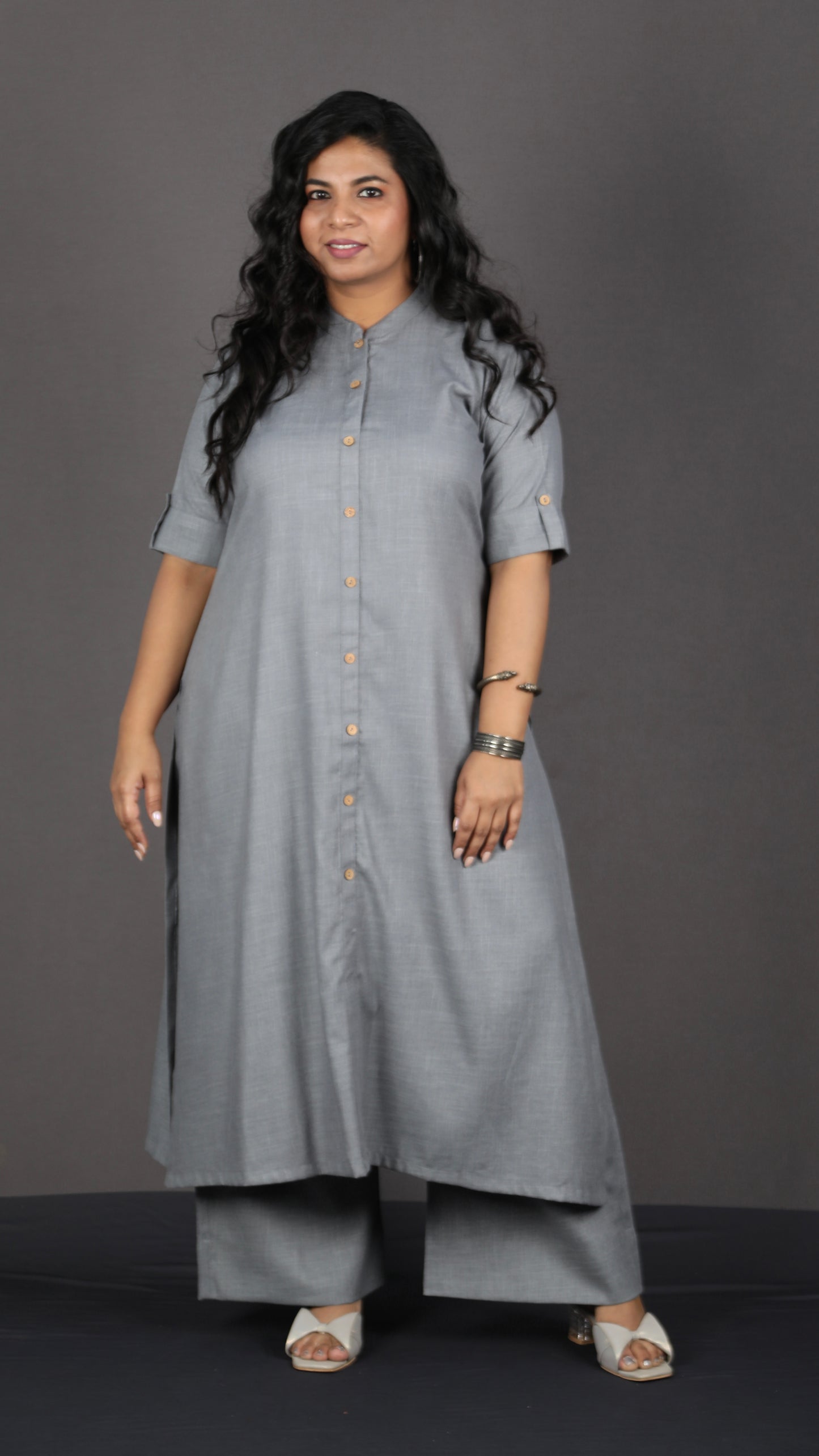 Brinda - 2 pc set - Soft Cotton - GREY