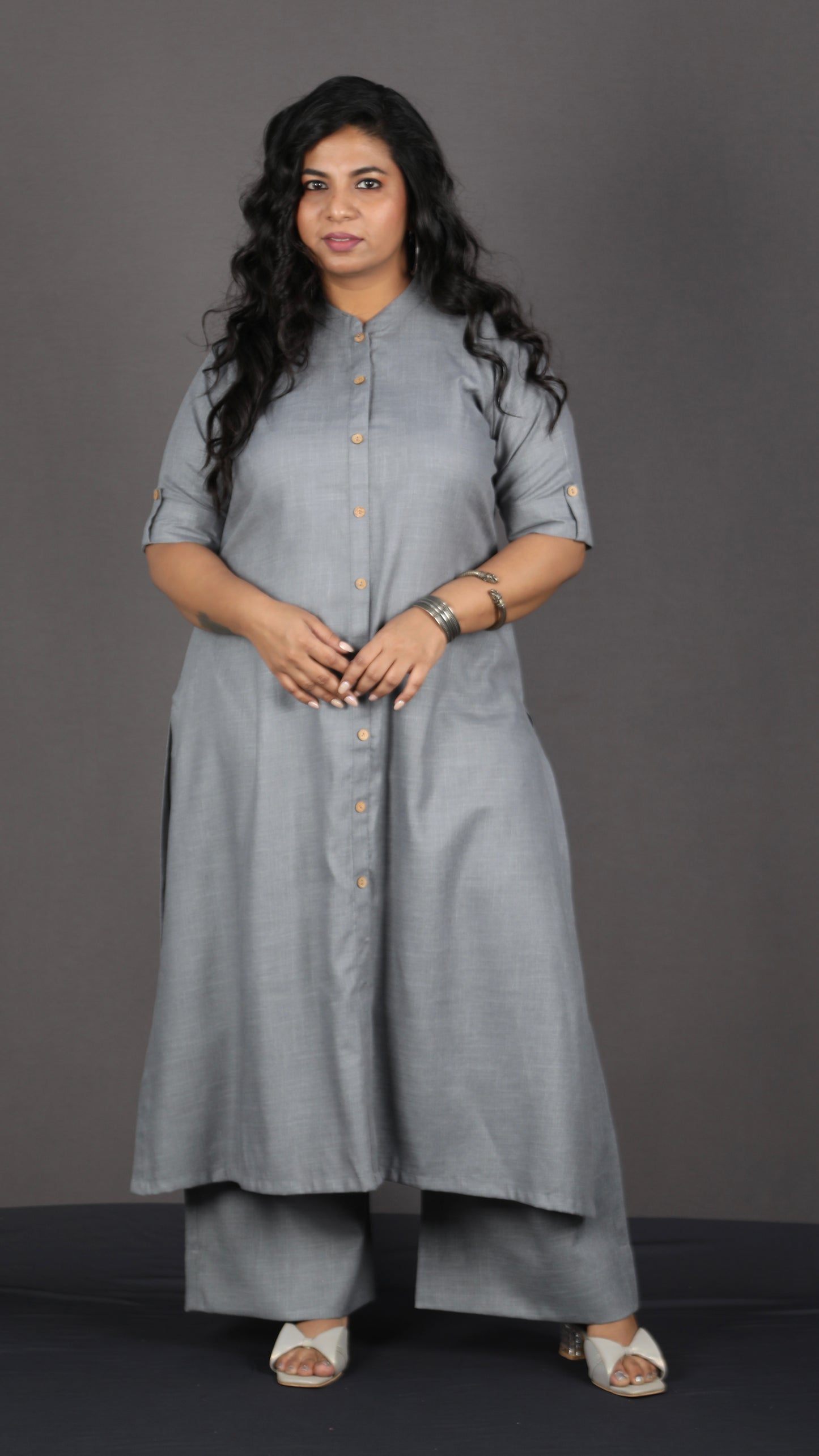 Brinda - 2 pc set - Soft Cotton - GREY