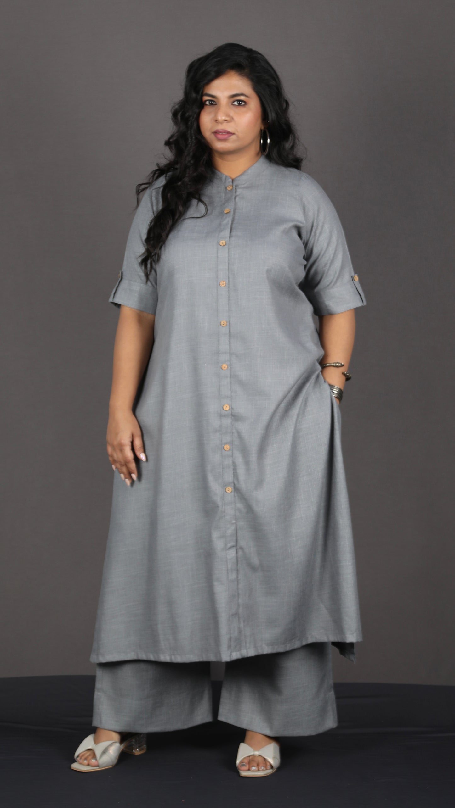 Brinda - 2 pc set - Soft Cotton - GREY