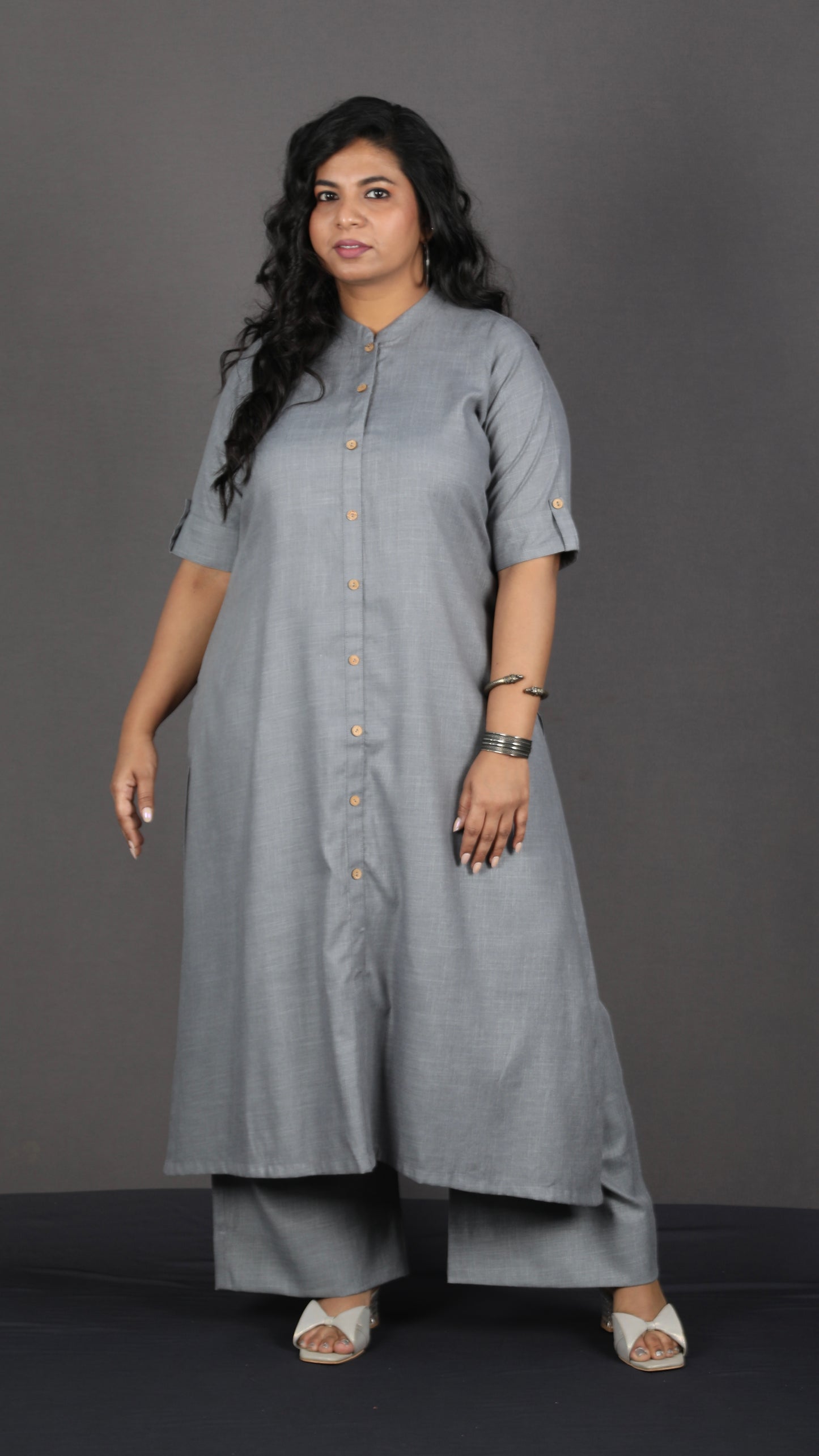 Brinda - 2 pc set - Soft Cotton - GREY