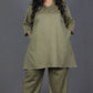Falak - Short kurta pant set - Soft cotton - OLIVE GREEN