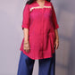 Rida - 2pc co ords - Mul silk - Pink and Navy