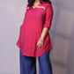 Rida - 2pc co ords - Mul silk - Pink and Navy