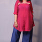 Rida - 2pc co ords - Mul silk - Pink and Navy