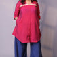 Rida - 2pc co ords - Mul silk - Pink and Navy