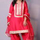 Arzoo - 3pc shalwar set - crape silk - Pinkish Red